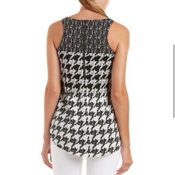 Cabi Broken Check Houndstooth Sleeveless Blouse Top - Picture 4 of 10
